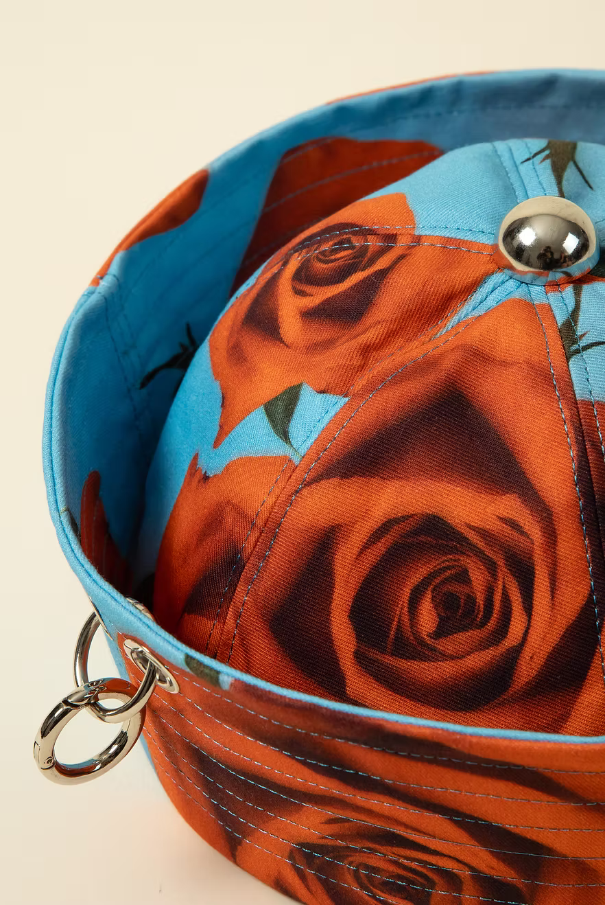 Calot Roses & Turquoise détails | ChristelleNoel Handmade