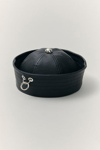 Calot noir cuir