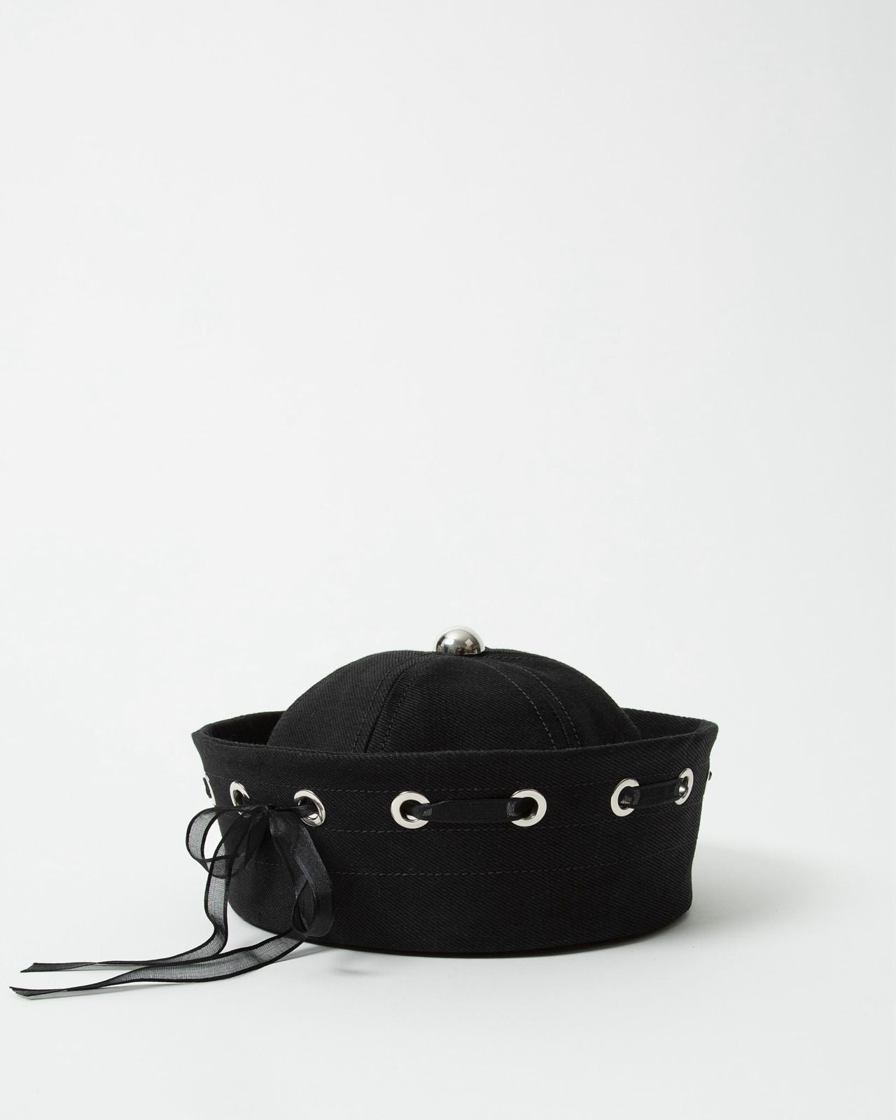 Calot jean noir lacets de face