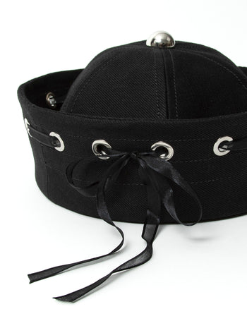 Calots jean noir lacets détails