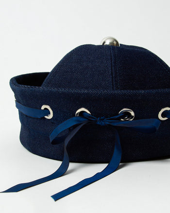 Calots jean lacets détails